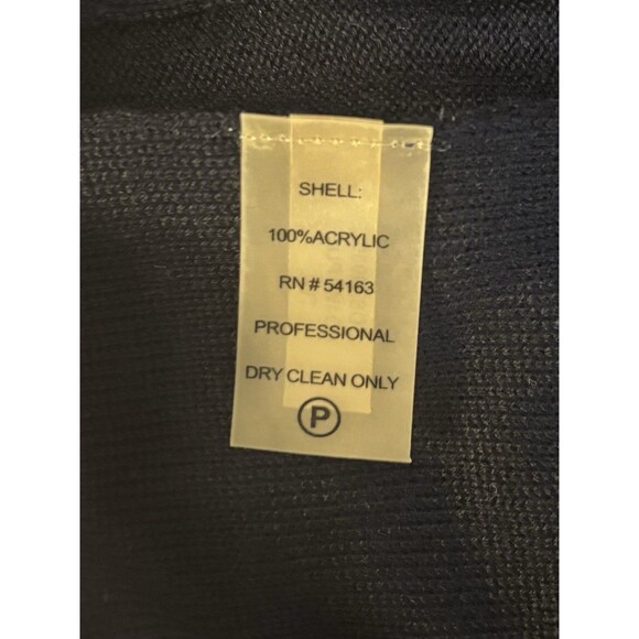 CALVIN KLEIN Fit & Flare Cowlneck Navy Sweater Dress Women Medium Ribbed Pleats - Picture 7 of 10